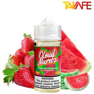 خرید جویس کلود نوردز پاستیل هندوانه توت فرنگی CLOUD NURDZ SOUR WATERMELON STRAWBERRY 100ML