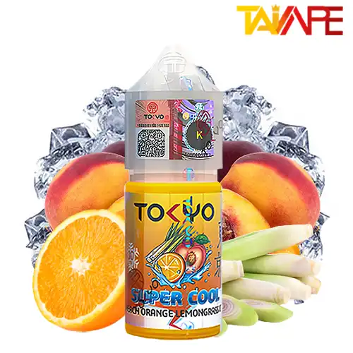 سالت توکیو هلو پرتقال یخ 30ML خرید سالت توکیو هلو پرتقال یخ TOKYO SUPER COOL PEACH ORANGE LEMONGRASS ICE 30ML