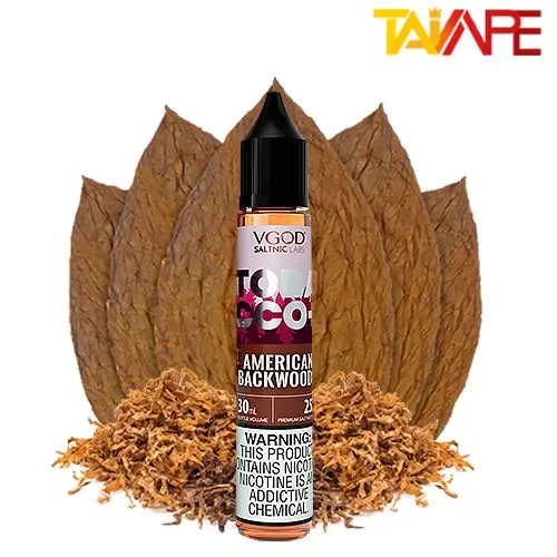 سالت تنباکو خشک دودی 30ML خرید سالت تنباکو خشک دودی VGOD TOBACCO PLUS AMERICAN BACKWOODS 30ML