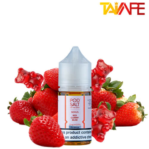 سالت پاد سالت پاستیل توت فرنگی یخ 30ML خرید سالت پاد سالت پاستیل توت فرنگی یخ POD SALT NEXUS RED GUMMY BEAR ICE 30ML